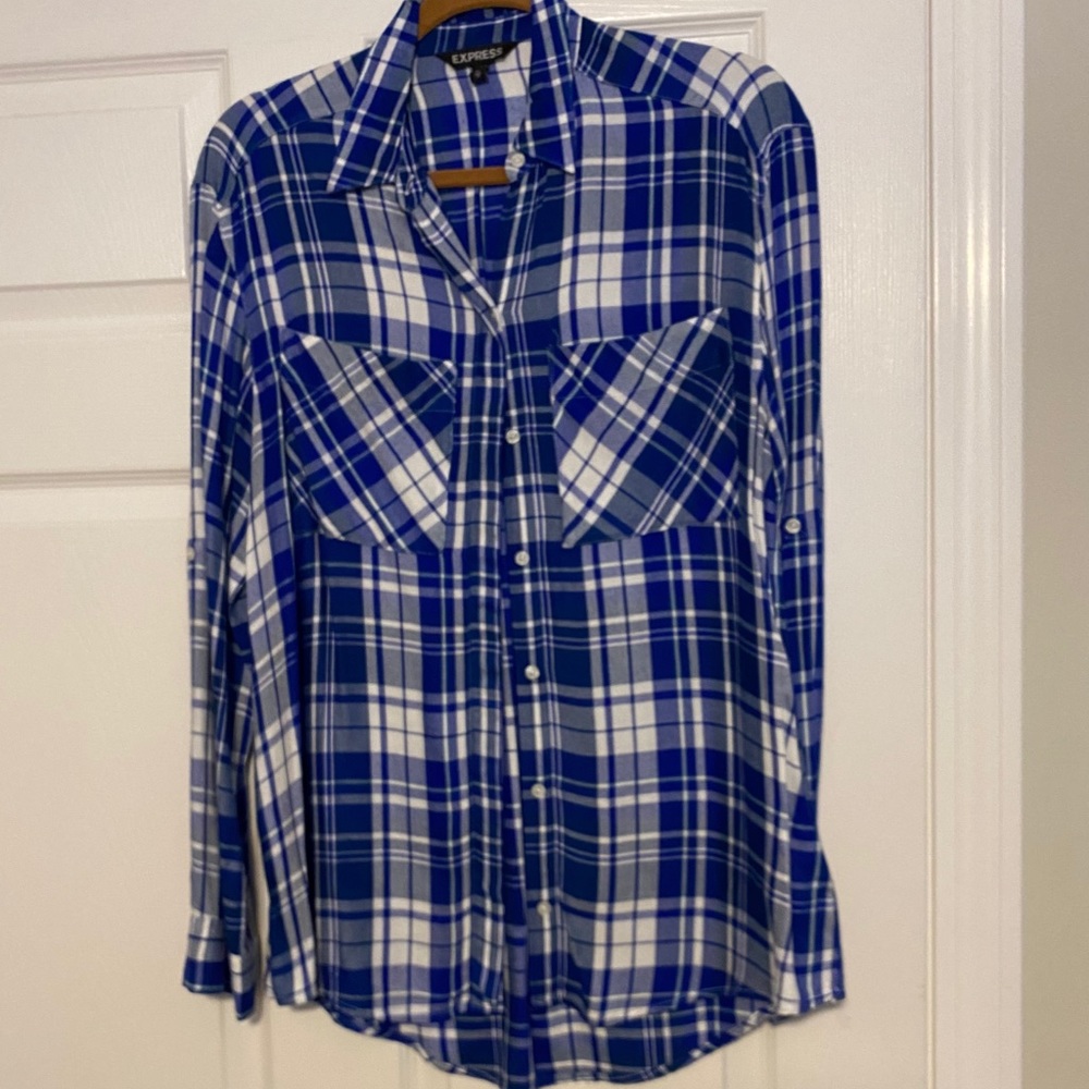 Express Plaid Flannel Boyfriend Shirt